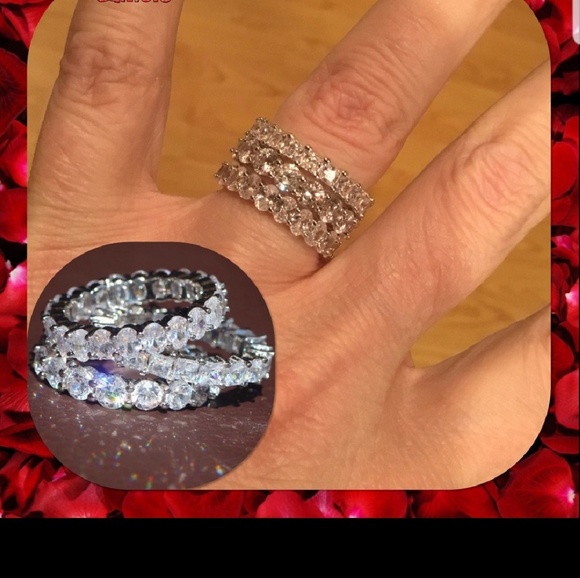 3Pc sterling silver Eternity Band - Picture 7 of 7